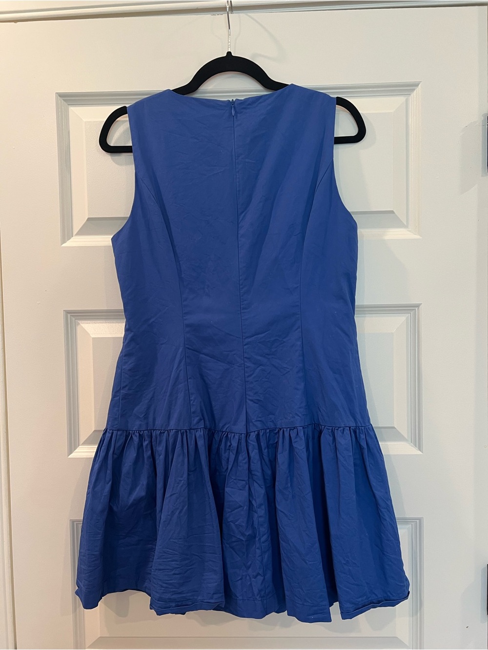 TCEC Cobalt Blue Cotton Drop Waist Ruffle Mini Dress Large - Picture 9 of 9